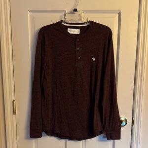 Abercrombie & Fitch Dark Brown Long Sleeve Henley